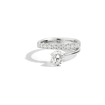 Solitaire Recarlo Anniversary en or blanc et diamant, taille 53